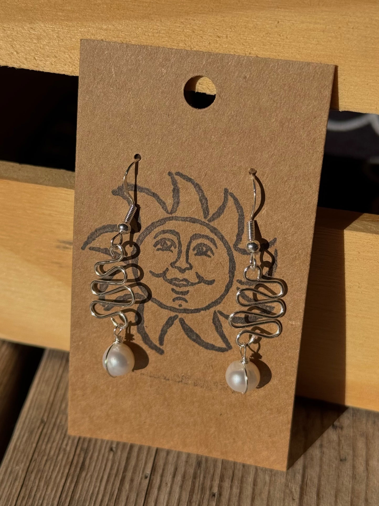 pearl squiggle earrings