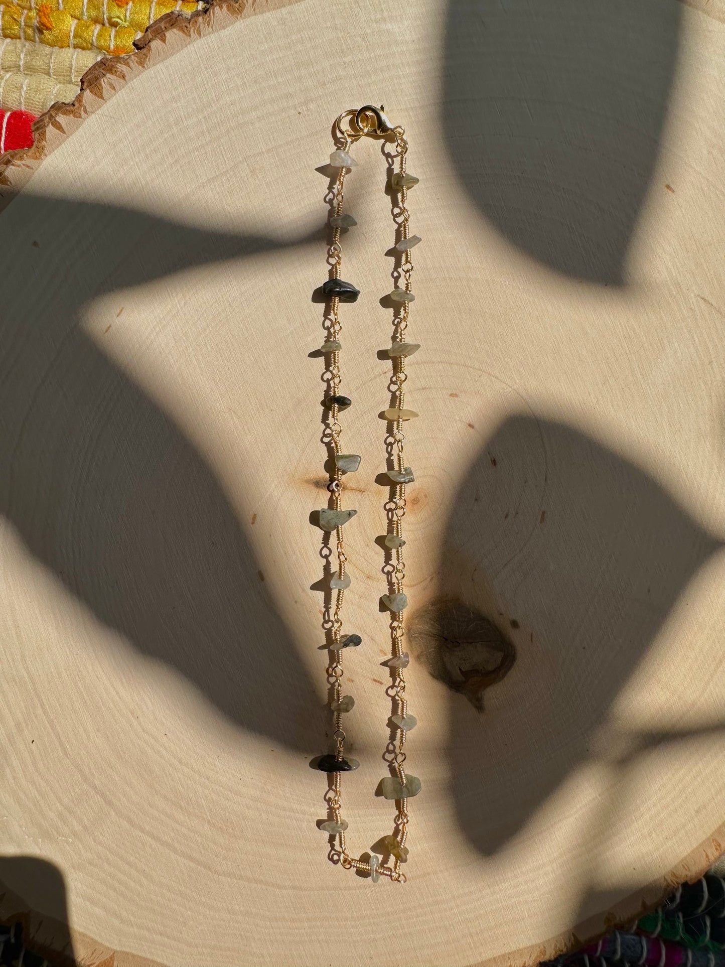 labradorite crystal chip necklace