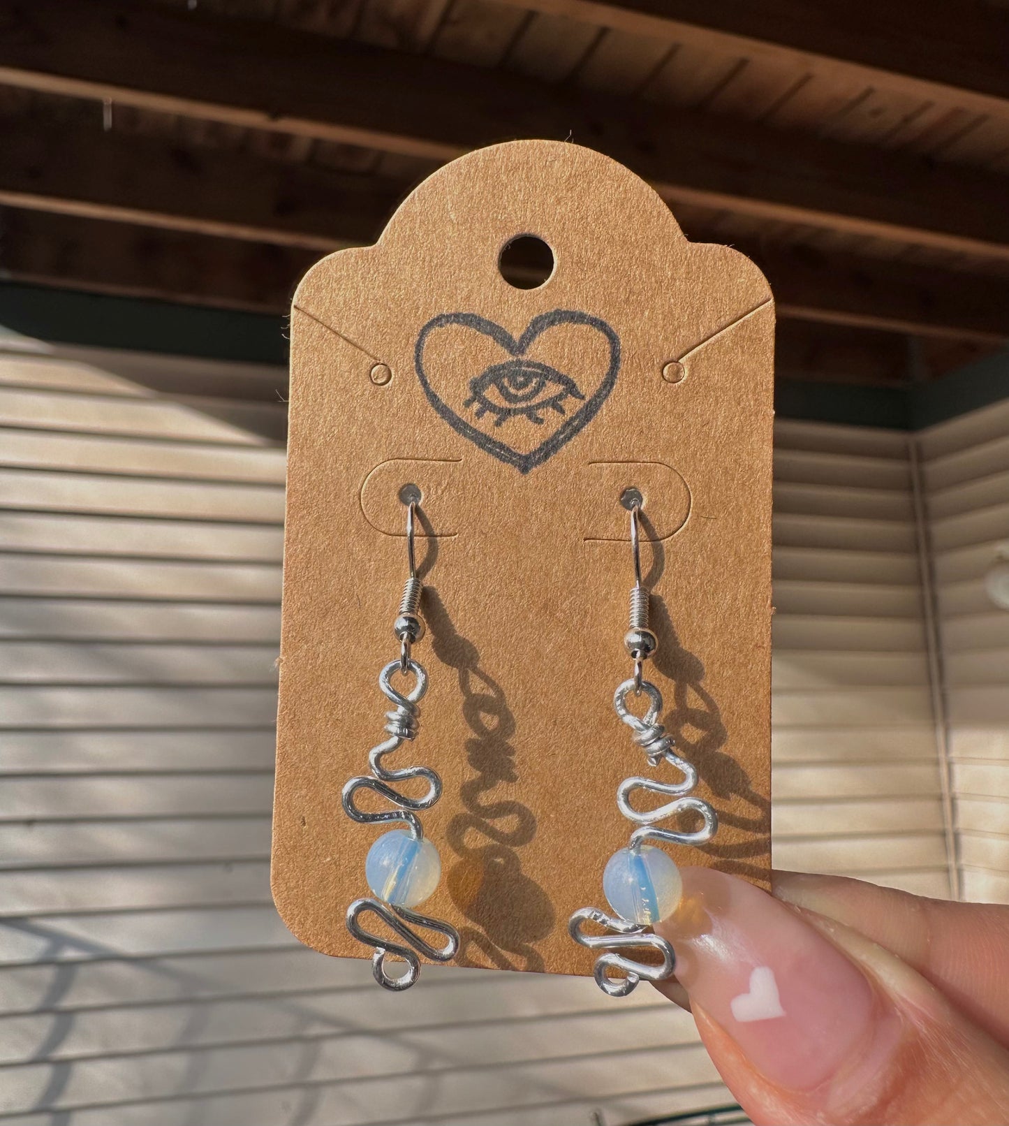 curly opalite earrings